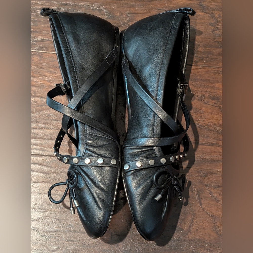 Vince Camuto 7.5 Black Solah Studded Ballet Flats - Picture 7 of 10